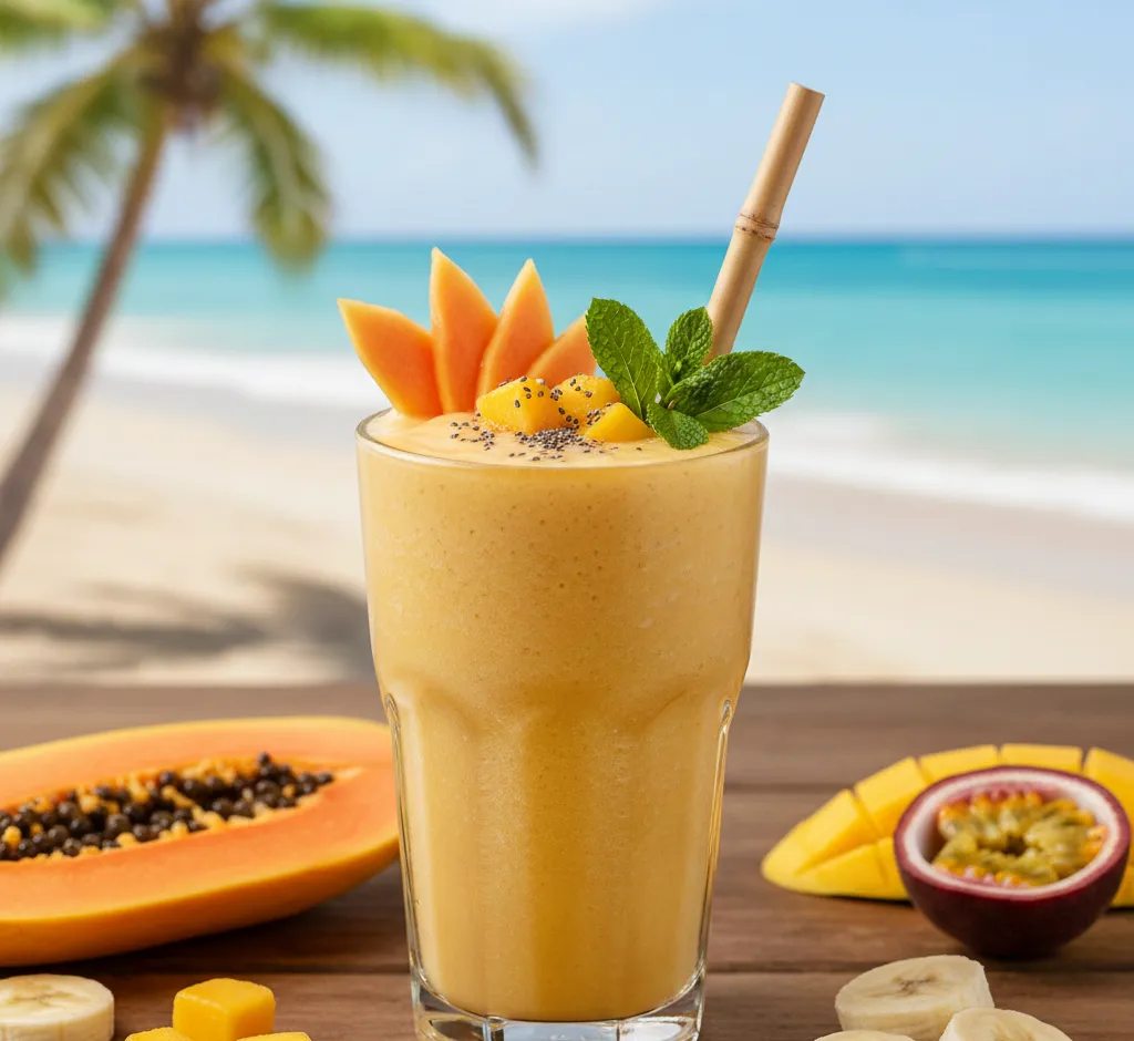 Mrożona papaja w smoothie tropikalnym: zdrowy sposób na egzotyczne orzeźwienie