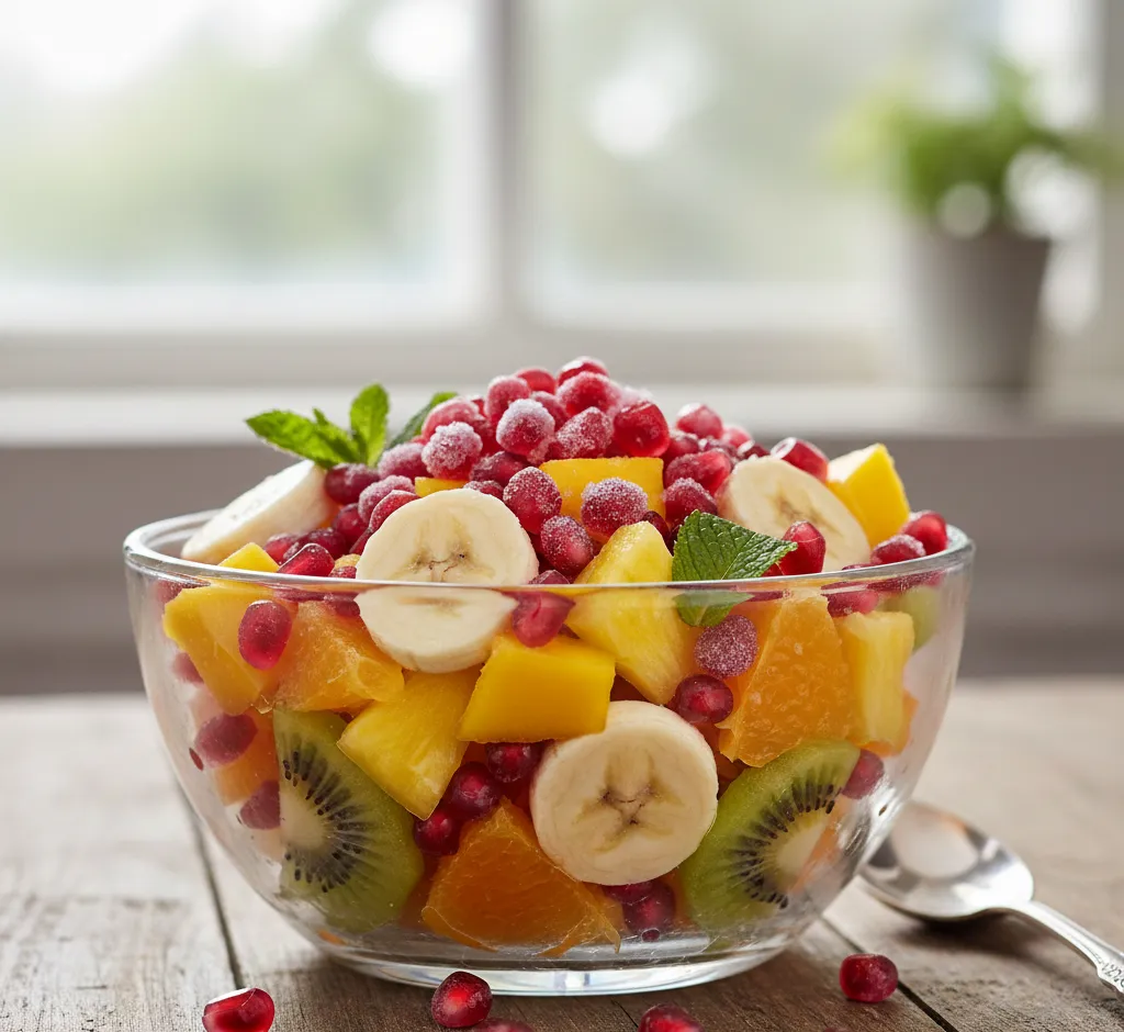 Mrożone granaty w sałatkach owocowych: świeżość, chrupkość i kolor na talerzu