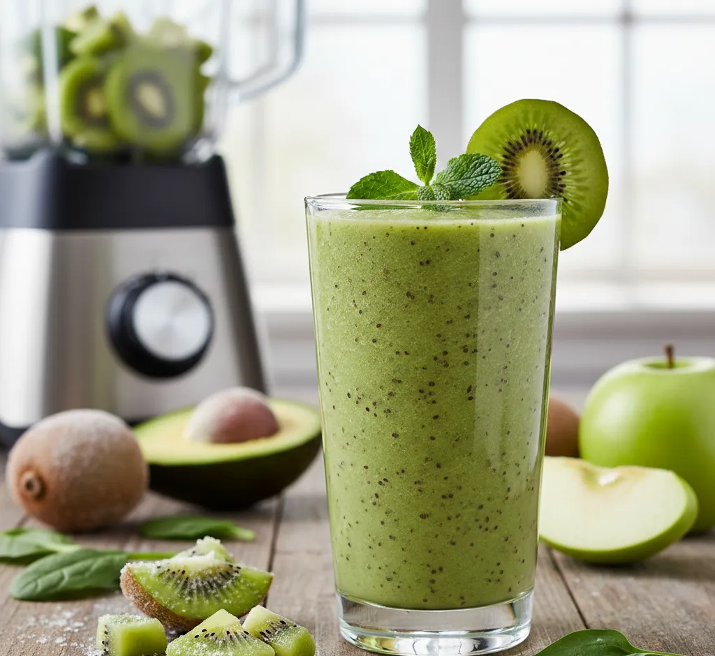 Mrożone kiwi w smoothie zielonym – orzeźwiająca bomba witaminowa