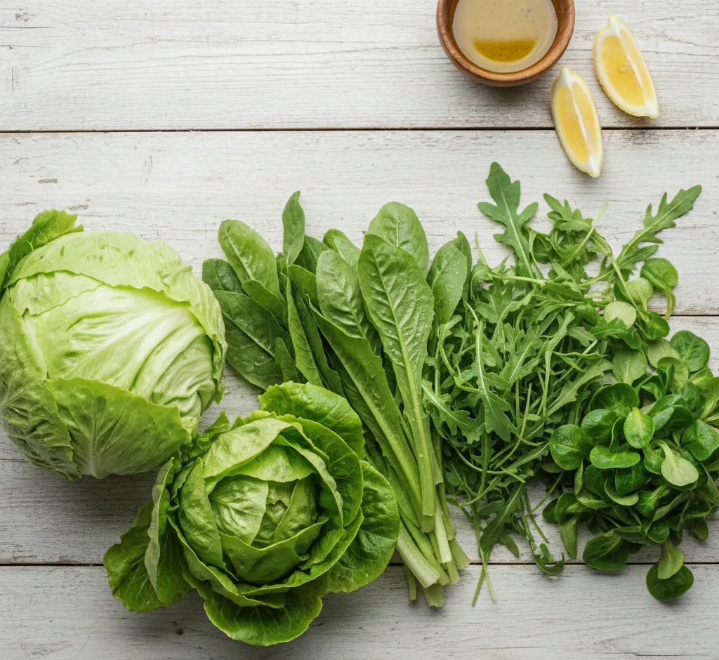 Porównanie wartości odżywczych sałat liściowych: lodowa, masłowa, rzymska, rukola i roszponka